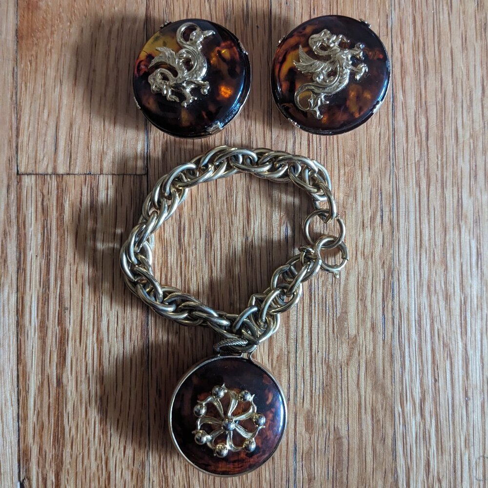 Vintage 80' bracelet and earrings set